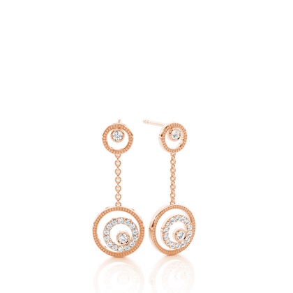 Rose Gold Women's Diamond Earrings Diamond