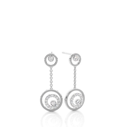 White Gold Round Diamond Delicate Earrings