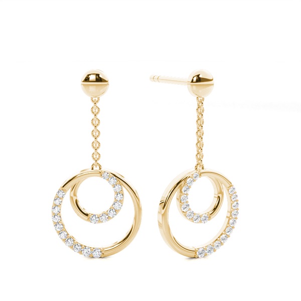 0.15ct. Prong Setting Round Diamond Delicate Earrings