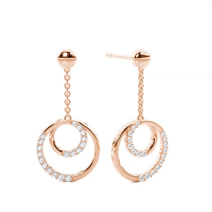 Rose Gold Drop Diamond Earrings