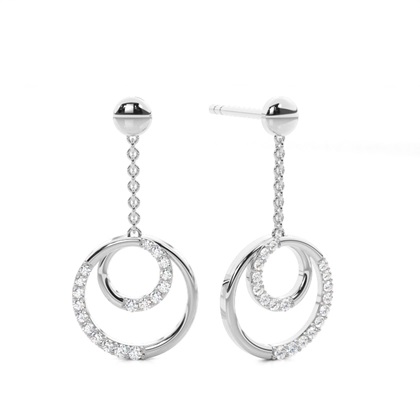 0.15ct. Prong Setting Round Diamond Delicate Earrings