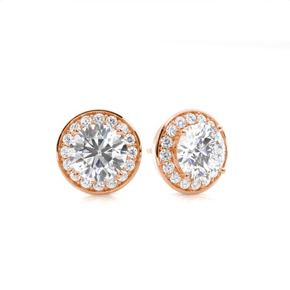 Rose Gold Women's Diamond Earrings Diamond