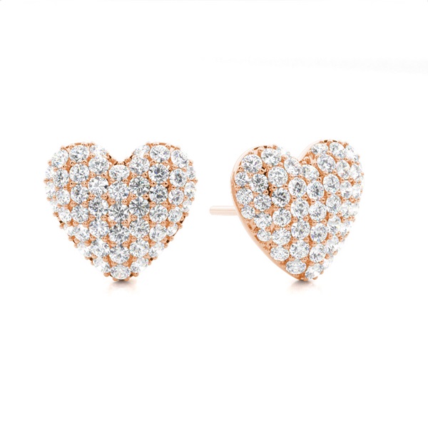White Gold Round Diamond Cluster Earrings
