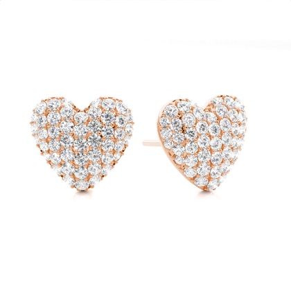 Rose Gold Women's Diamond Earrings Diamond
