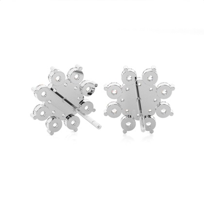 Diamant Cluster Ohrringe rund in einer Krappenfassung