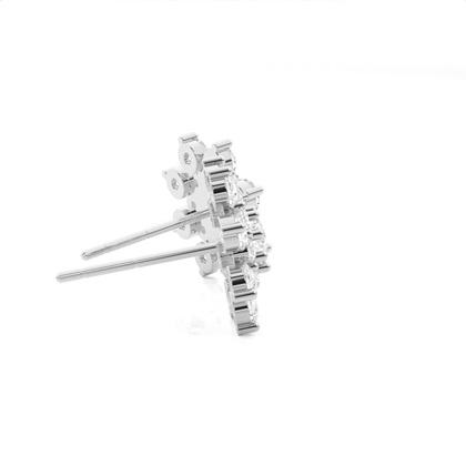 Diamant Cluster Ohrringe rund in einer Krappenfassung