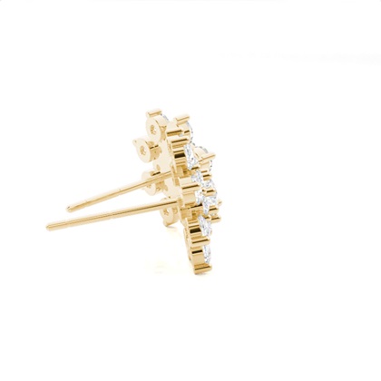 Gelbgold Cluster Ohrringe