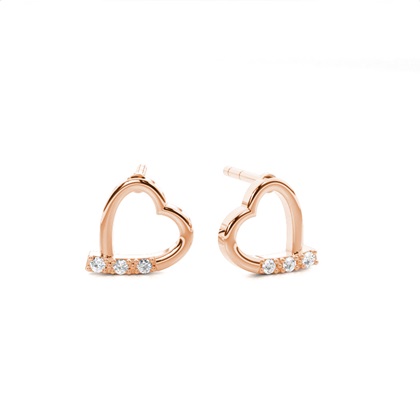 Rose Gold Women's Diamond Earrings Diamond