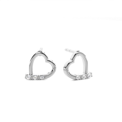 White Gold Round Diamond Designer Earrings