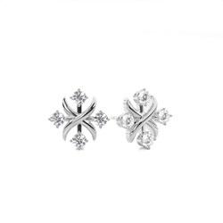 Runde Diamant Designer Ohrringe in einer Krappenfassung