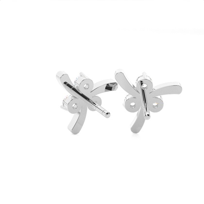 2 Prong Setting Round Diamond Designer Stud Earrings