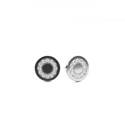 White Gold Round Diamond Designer Earrings