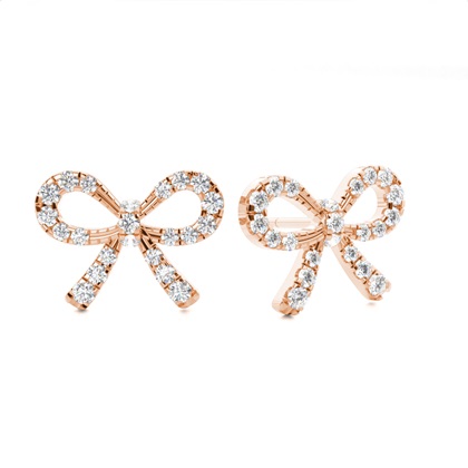 Rose Gold Cluster Diamond Earrings