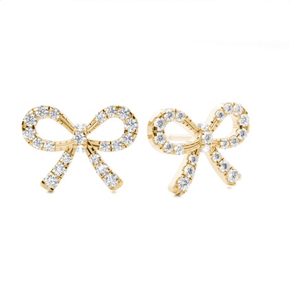 Yellow Gold Cluster Diamond Earrings
