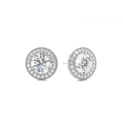 Runde Diamant Designer Ohrringe in einer Pavefassung