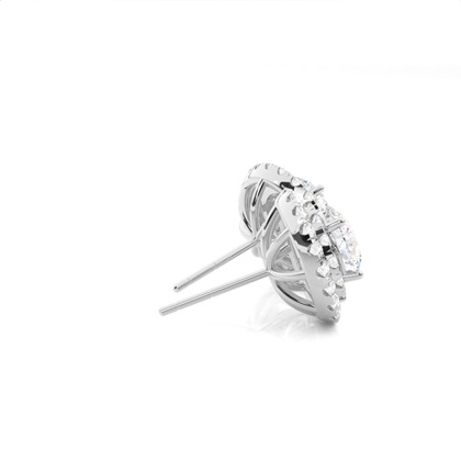 Weißgold Halo Ohrringe