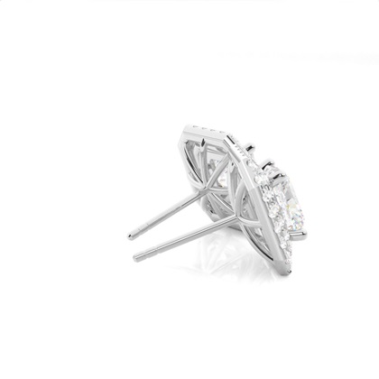 Diamant Cluster Ohrringe rund in einer Krappenfassung