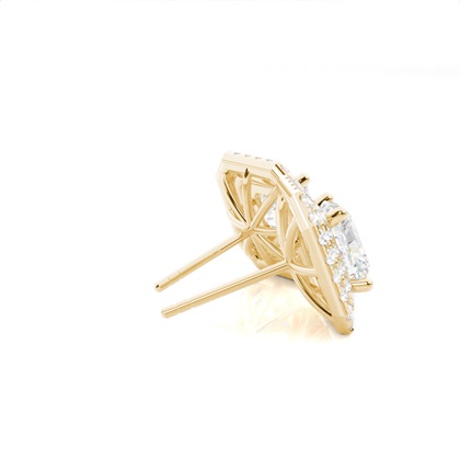 Diamant Cluster Ohrringe rund in einer Krappenfassung