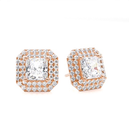 Asscher Cut Diamond Earring