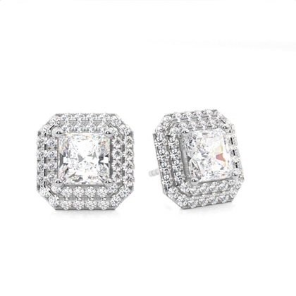 Asscher Cut Diamond Earring