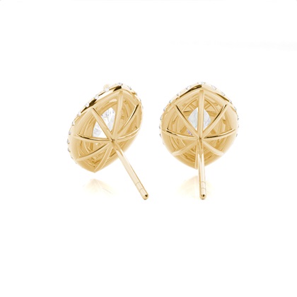 White Gold Round Diamond Halo Earrings