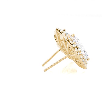 Diamant Cluster Ohrringe rund in einer Krappenfassung