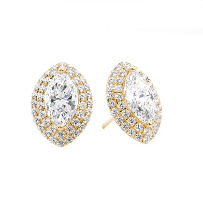 Marquise Cut Diamond Earrings 