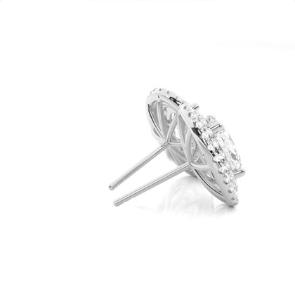 Diamant Cluster Ohrringe rund in einer Krappenfassung