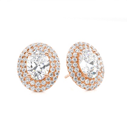 Oval Diamond Earrings