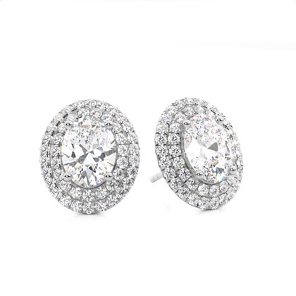 Oval Diamond Earrings