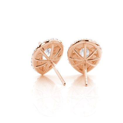 Runder Moissanite-Cluster-Ohrring aus Weißgold