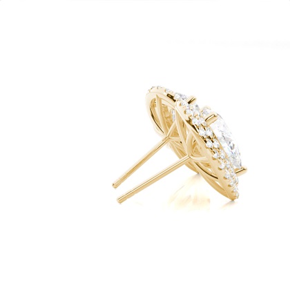 Diamant Cluster Ohrringe rund in einer Krappenfassung