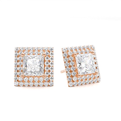 Princess Cut Diamond Earrings 