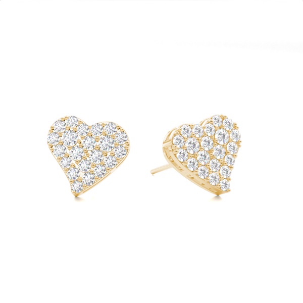 White Gold Round Diamond Cluster Earrings