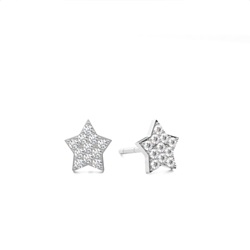Prong Setting Round Diamond Cluster Earrings