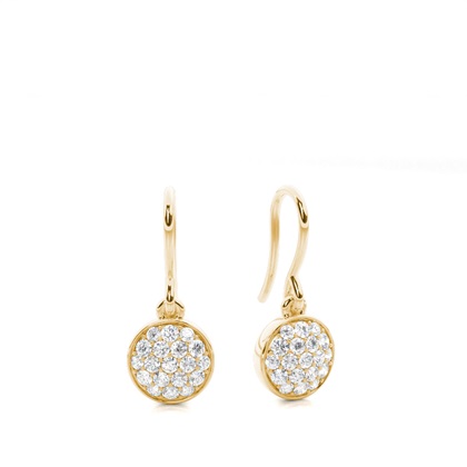Yellow Gold Drop Diamond Earrings