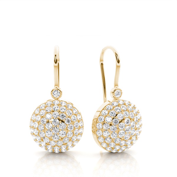 Prong Setting Round Diamond Cluster Earrings