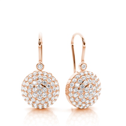 Prong Setting Round Diamond Cluster Earrings