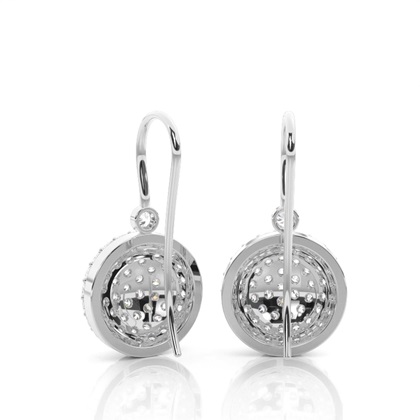 Prong Setting Round Diamond Cluster Earrings