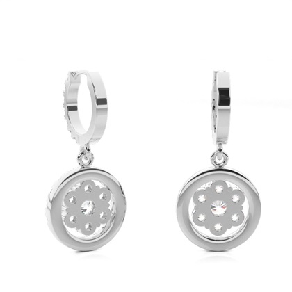 Illusion Setting Round Diamond Cluster Earrings