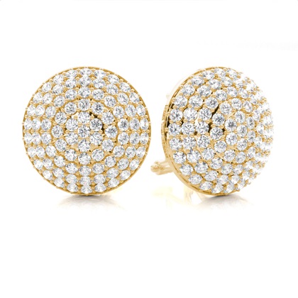 Prong Setting Round Diamond Cluster Earrings