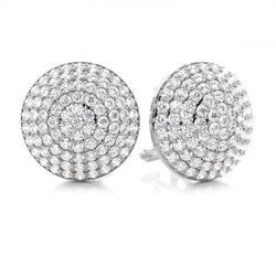 Prong Setting Round Diamond Cluster Earrings