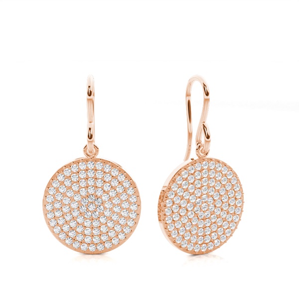 White Gold Round Diamond Cluster Earrings