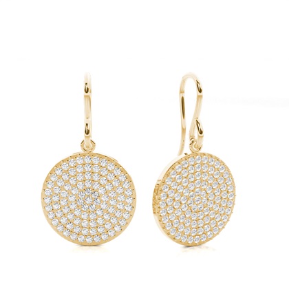 Yellow Gold Drop Diamond Earrings
