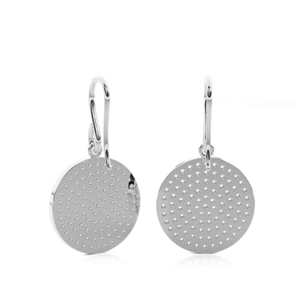 White Gold Round Diamond Cluster Earrings