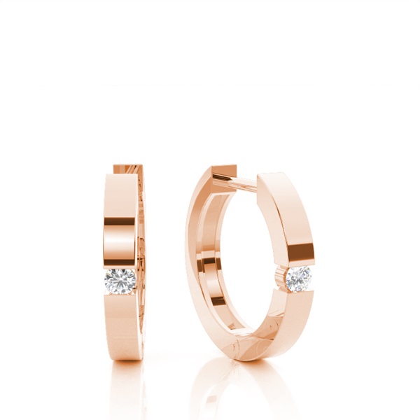 White Gold Round Diamond Hoop Earrings
