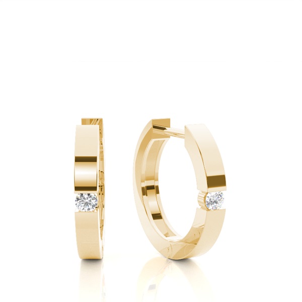 White Gold Round Diamond Hoop Earrings