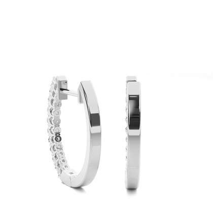 Runde Diamant Creolen in einer Krappenfassung