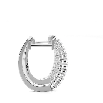 4 Prong Setting Round Diamond Hoop Earrings