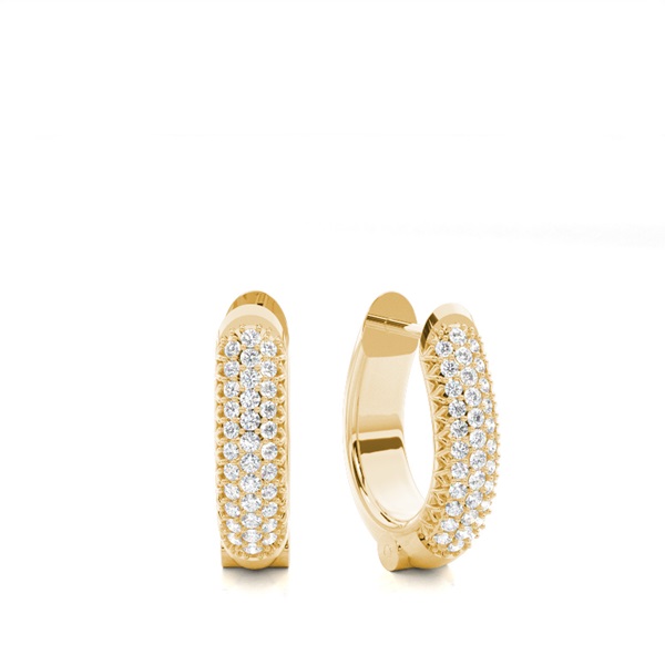 White Gold Round Diamond Hoop Earrings
